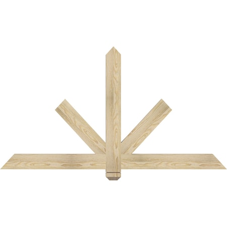 Ekena Millwork Kennewick Rough Sawn Timber Gable Bracket, Douglas Fir, 60"W x 32"H x 2"D x 4"F, 13/12 Pitch GBW060X32X0204KEN00RDF